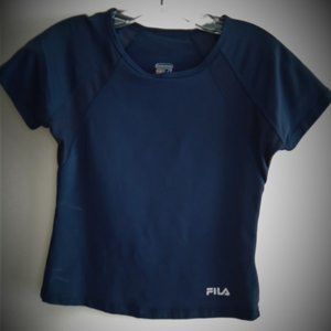 Ladies Athletic Top Size S FILA Performa Navy Blue All Sports Shirt $36 Value
